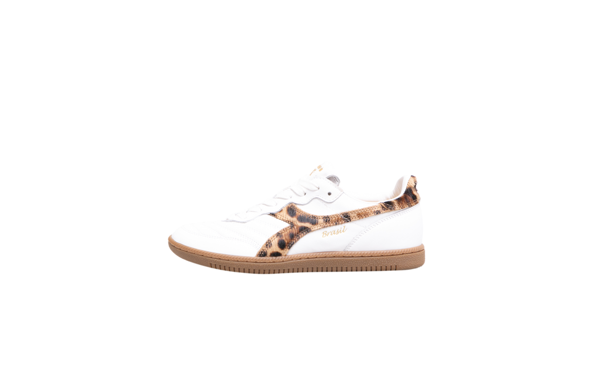 DESAPEGO THASSIA NAVES D&G X DIADORA SNEAKERS BRASIL INDOOR LEATHER WHITE/ANIMAL PRINT - 35,5/36 BR