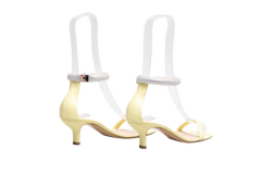DESAPEGO THASSIA NAVES NICHOLAS KIRKWOOD SANDALS MAEVA ANKLE-STRAP CRYSTAL LEATHER YELLOW LIGHT - 37 BR