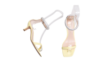 DESAPEGO THASSIA NAVES NICHOLAS KIRKWOOD SANDALS MAEVA ANKLE-STRAP CRYSTAL LEATHER YELLOW LIGHT - 37 BR