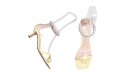 DESAPEGO THASSIA NAVES NICHOLAS KIRKWOOD SANDALS MAEVA ANKLE-STRAP CRYSTAL LEATHER YELLOW LIGHT - 37 BR