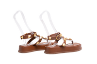 DESAPEGO THASSIA NAVES VALENTINO SANDAL PLATFORM ROMAN STUD LEATHER BROWN - 36,5 BR