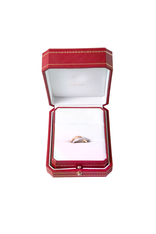 CARTIER RING TRINITY MP AU WHITE DIAMONDS/ROSE/YELLOW