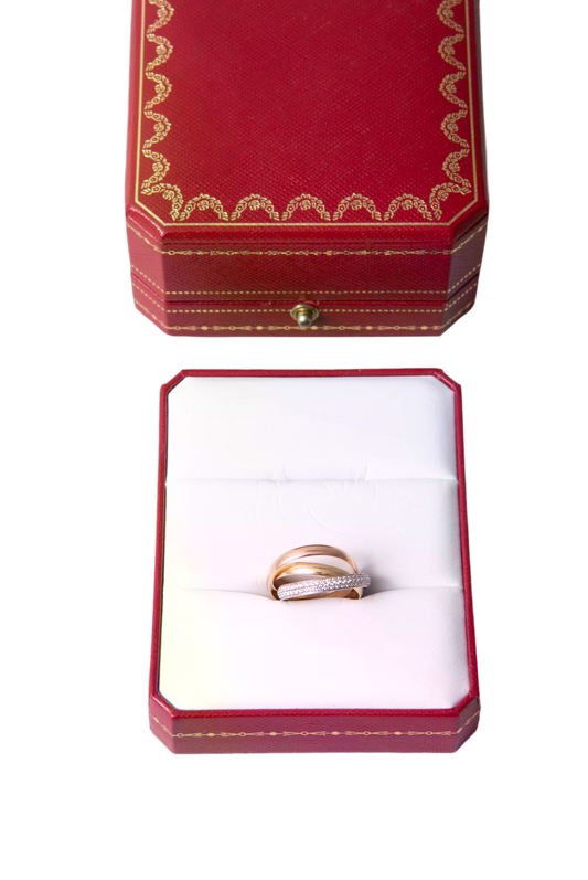 CARTIER RING TRINITY MP AU WHITE DIAMONDS/ROSE/YELLOW
