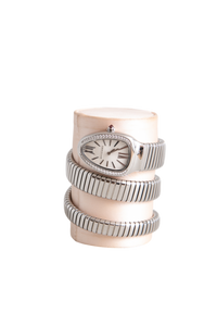BVLGARI SERPENTI TUBOGAS QUARTZ AÇO WITH DIAMONDS