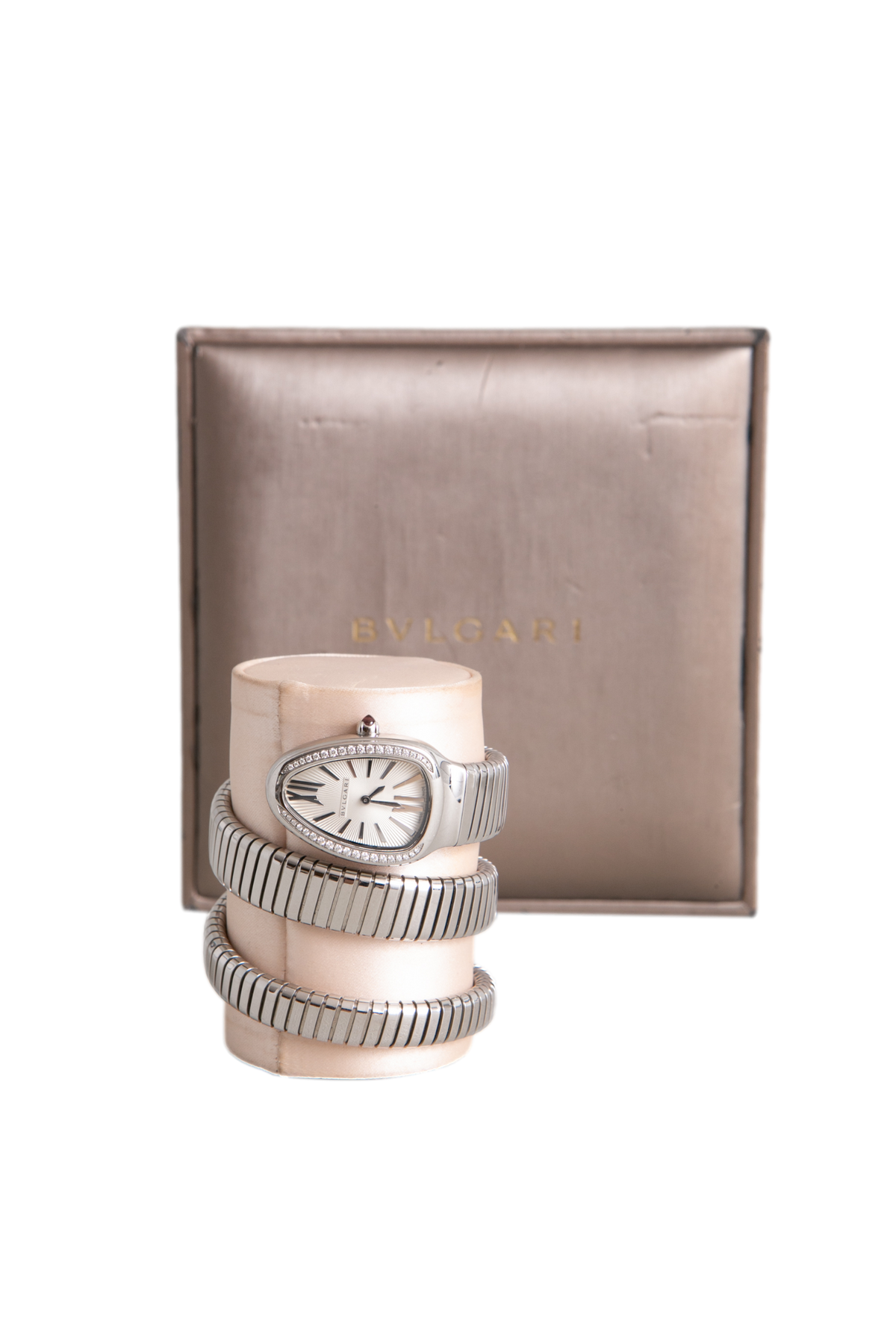 BVLGARI SERPENTI TUBOGAS QUARTZ AÇO WITH DIAMONDS