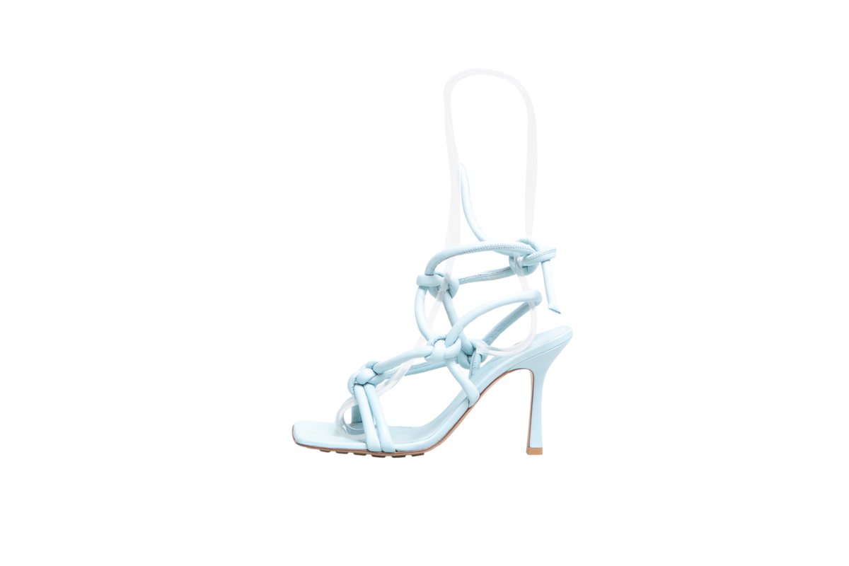 DESAPEGO THASSIA NAVES BOTTEGA SANDALS KNOTTE LEATHER PALE BLUE - 36,5 BR