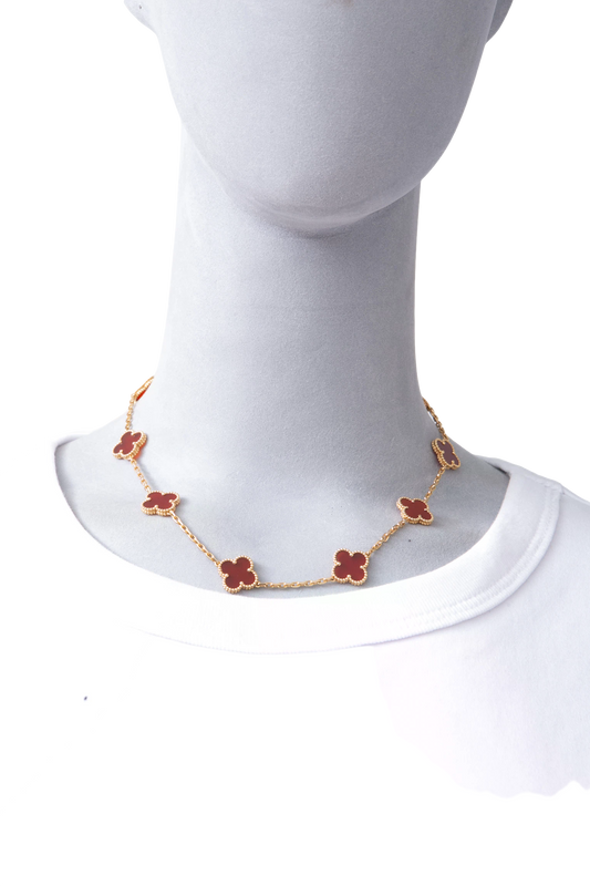 VAN CLEEF & ARPELS VINTAGE ALHAMBRA 10 MOTIFS 18 YELLOW GOLD CARNELIAN