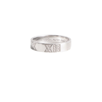 TIFFANY &CO. ATLAS DIAMOND RING WITH ROMAN NUMERAL 18K WHITE GOLD