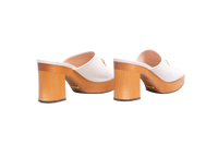 GUCCI HOUDAN BLOCK HEELS MULES WHITE - 37 BR