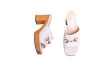 GUCCI HOUDAN BLOCK HEELS MULES WHITE - 37 BR