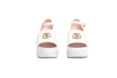 GUCCI SANDAL GG MARMONT MATELASSÊ WHITE -  37 BR
