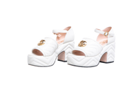 GUCCI SANDAL GG MARMONT MATELASSÊ WHITE -  37 BR