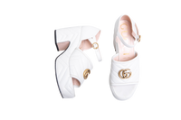 GUCCI SANDAL GG MARMONT MATELASSÊ WHITE -  37 BR
