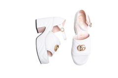 GUCCI SANDAL GG MARMONT MATELASSÊ WHITE -  37 BR