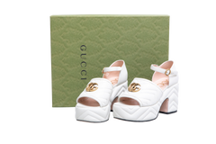 GUCCI SANDAL GG MARMONT MATELASSÊ WHITE -  37 BR