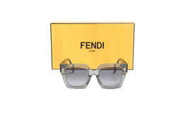 FENDI SQUARE ACETATE TRANSPARENT LIGHT GREY