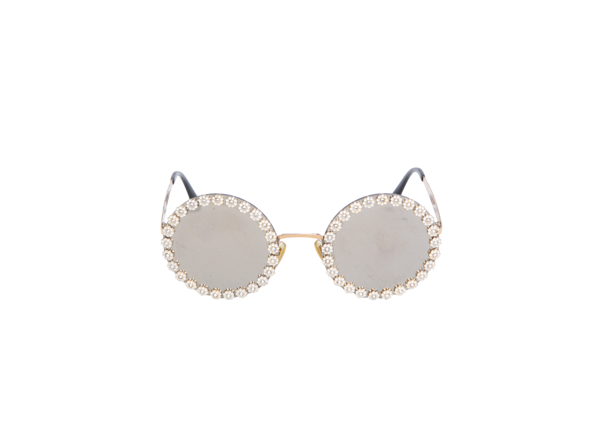 D&G ROUND JEWEL FLOWER METAL GOLD