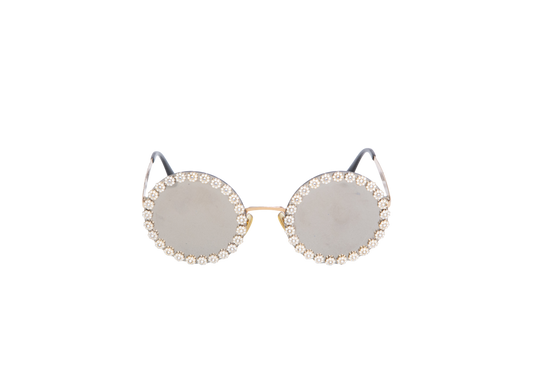 D&G ROUND JEWEL FLOWER METAL GOLD