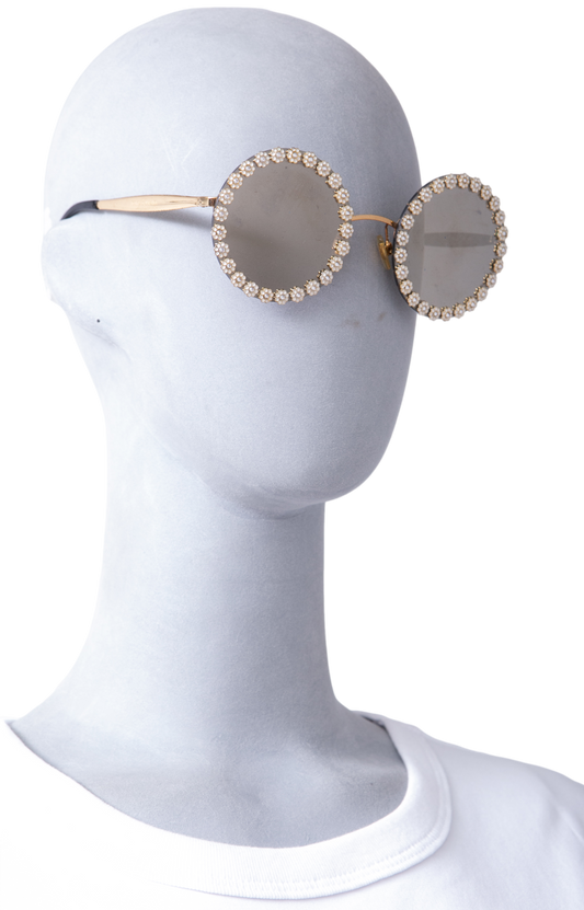 D&G ROUND JEWEL FLOWER METAL GOLD