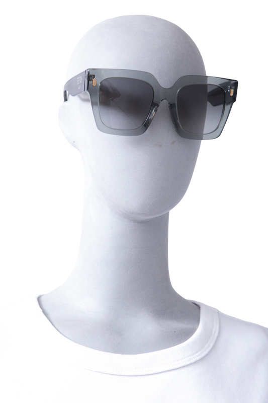 FENDI SQUARE ACETATE TRANSPARENT LIGHT GREY