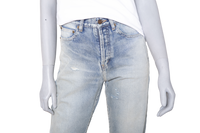 YSL LIGHT WASH DISTRESSED SLIM-FIT JEANS