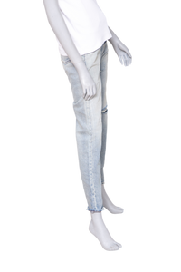 YSL LIGHT WASH DISTRESSED SLIM-FIT JEANS