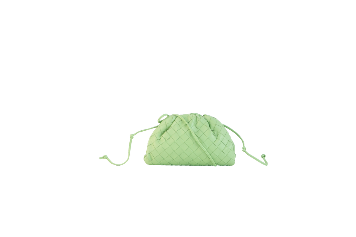 BOTTEGA MINI POUCH INTRECCIATO LIME GREEN