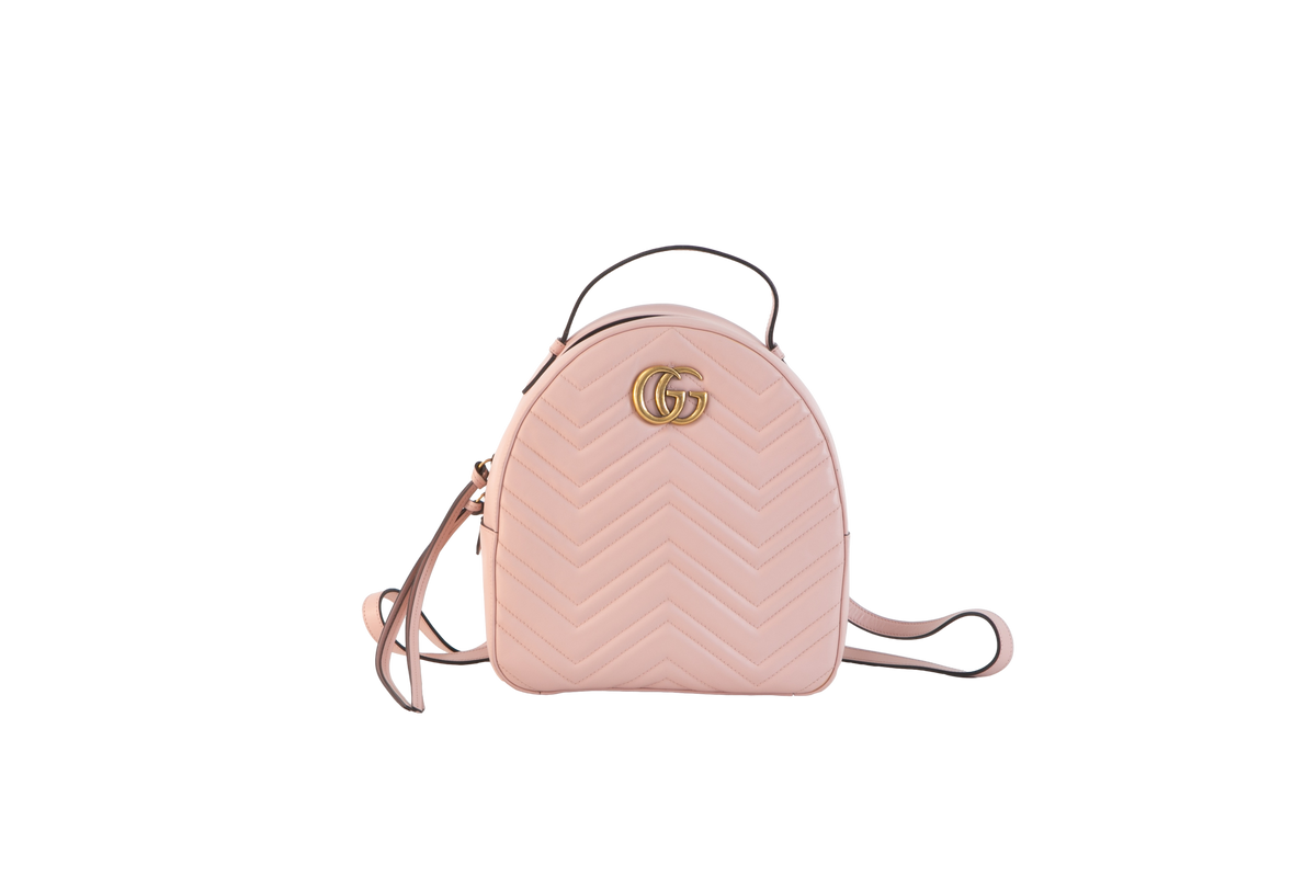 GUCCI BACKPACK SMALL GG MARMONT DUSTY PINK