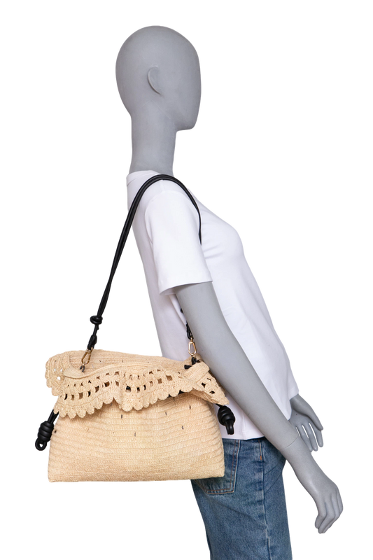 DESAPEGO ANNA FASANO LOEWE X PAULA'S IBIZA MEDIUM FLAMENCO RAFFIA NATURAL