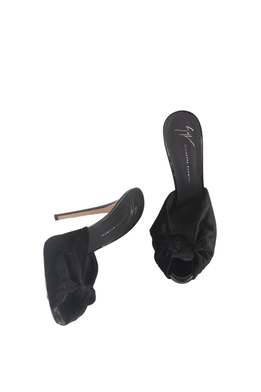 GIUSEPPE ZANOTTI SANDAL HEEL BRAIDED SAVARIN BLACK
