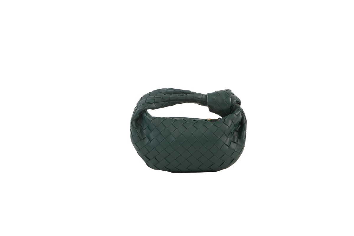 BOTTEGA VENETA MINI JODIE KNOTTED MOSS GREEN