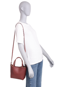 THE ROW SMALL PARK TOTE COGNAC LEATHER W/STRAP