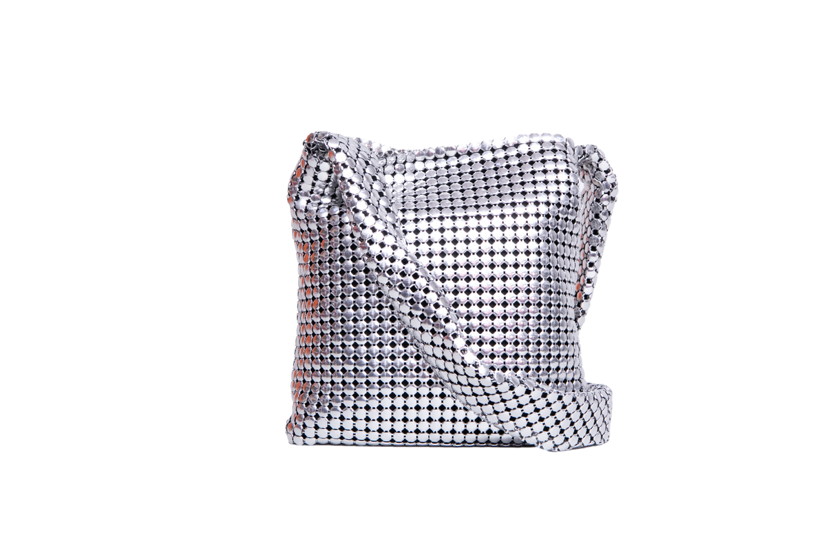 PACO RABANNE PIXEL MINI SHOULDER BAG SILVER