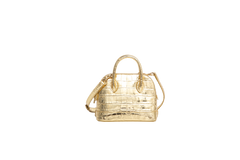 BALENCIAGA METALLIC GOLD CROC MINI VILLE