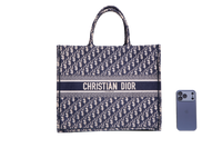 DIOR BOOK TOTE CANVAS OBLIQUE NAVY