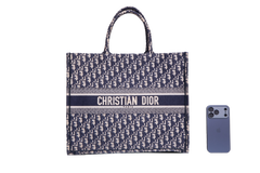 DIOR BOOK TOTE CANVAS OBLIQUE NAVY