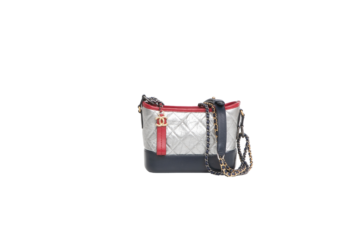 CHANEL GABRIELLE SMALL METALLIC AGED NAVY