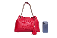 GUCCI SOHO CHAIN TOTE RED
