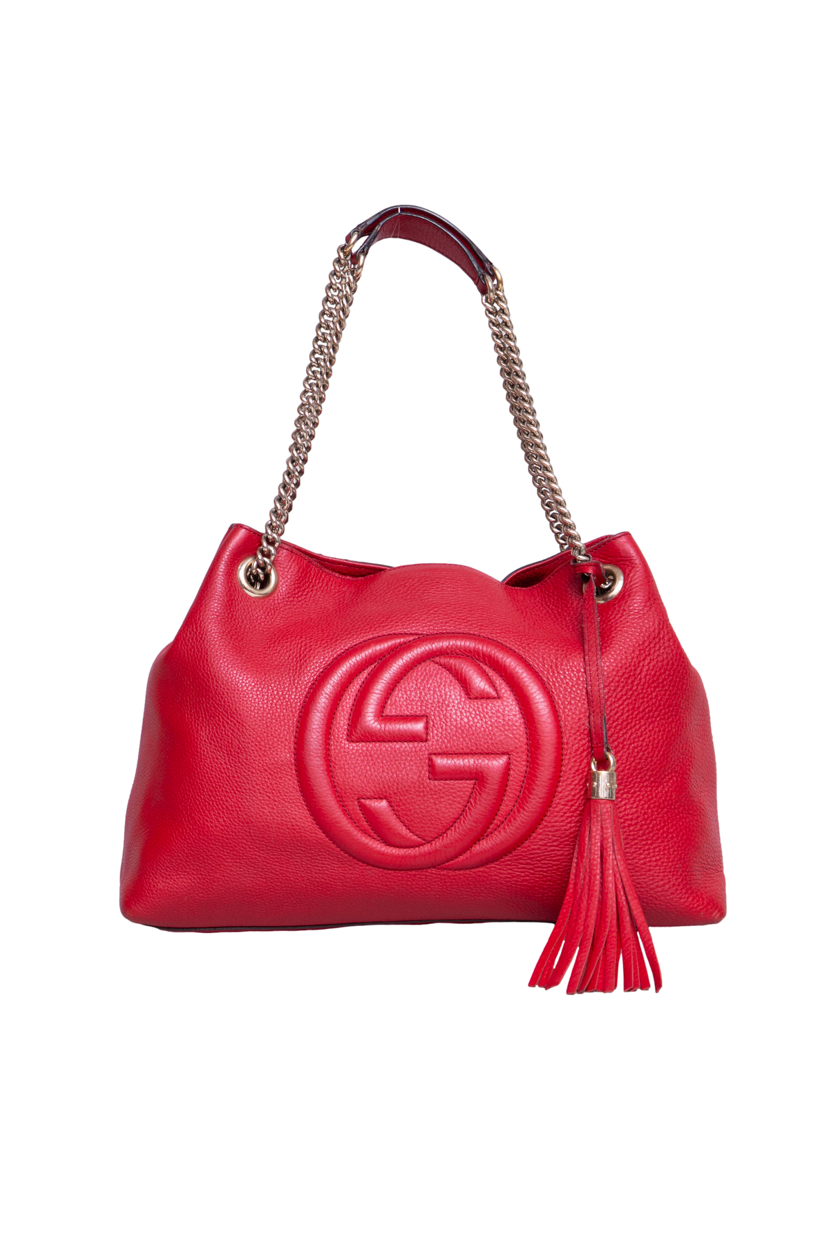 GUCCI SOHO CHAIN TOTE RED
