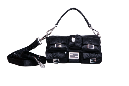 FENDI MULTIPOCKET BAGUETTE NYLON BLACK