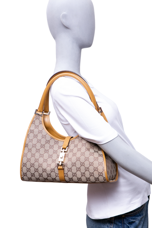 GUCCI JACKIE VINTAGE GG CANVAS SHOULDER