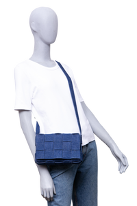 BOTTEGA CASSETTE INTRECCIATO DENIM BLUE