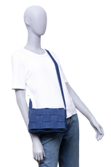 BOTTEGA CASSETTE INTRECCIATO DENIM BLUE