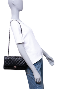 CHANEL CLASSIC DOUBLE FLAP MEDIUM LAMBSKIN BLACK HDWR SILVER