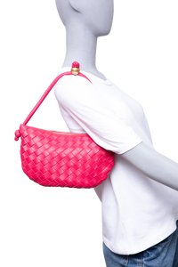BOTTEGA POUCH TURN SMALL INTRECCIATO PINK