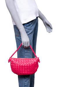 BOTTEGA POUCH TURN SMALL INTRECCIATO PINK