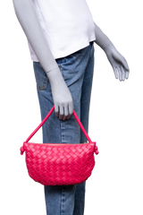 BOTTEGA POUCH TURN SMALL INTRECCIATO PINK
