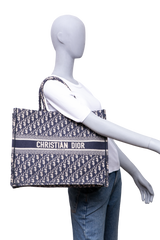 DIOR BOOK TOTE CANVAS OBLIQUE NAVY