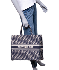 DIOR BOOK TOTE CANVAS OBLIQUE NAVY