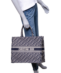 DIOR BOOK TOTE CANVAS OBLIQUE NAVY